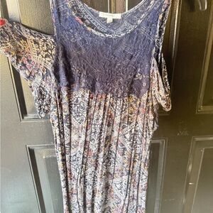 Floral Lace Navy Top